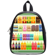 Supermarket Shelf Products Snacks School Bag (small) by Celenk