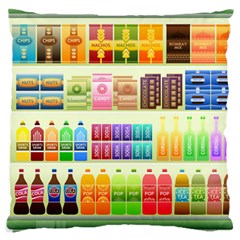 Supermarket Shelf Products Snacks Large Cushion Case (one Side) by Celenk