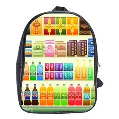 Supermarket Shelf Products Snacks School Bag (xl) by Celenk