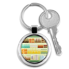 Supermarket Shelf Coffee Tea Grains Key Chains (round)  by Celenk