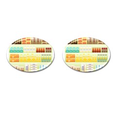 Supermarket Shelf Coffee Tea Grains Cufflinks (oval) by Celenk