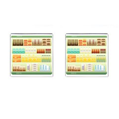 Supermarket Shelf Coffee Tea Grains Cufflinks (square) by Celenk