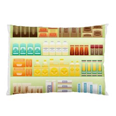 Supermarket Shelf Coffee Tea Grains Pillow Case by Celenk