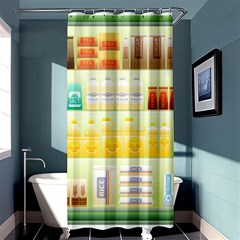 Supermarket Shelf Coffee Tea Grains Shower Curtain 36  X 72  (stall)  by Celenk