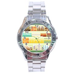 Supermarket Shelf Coffee Tea Grains Stainless Steel Analogue Watch by Celenk