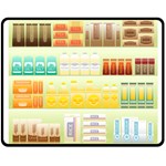 Supermarket Shelf Coffee Tea Grains Double Sided Fleece Blanket (Medium)  58.8 x47.4  Blanket Front