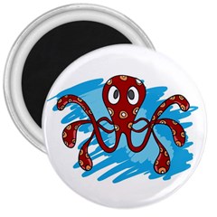 Octopus Sea Ocean Cartoon Animal 3  Magnets