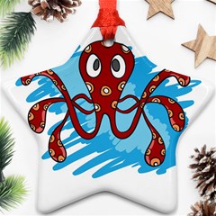 Octopus Sea Ocean Cartoon Animal Ornament (Star)