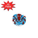 Octopus Sea Ocean Cartoon Animal 1  Mini Magnet (10 pack)  Front