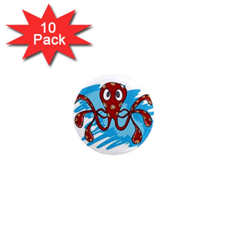 Octopus Sea Ocean Cartoon Animal 1  Mini Magnet (10 pack) 