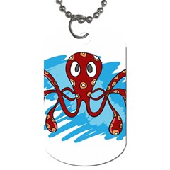 Octopus Sea Ocean Cartoon Animal Dog Tag (Two Sides)