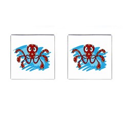 Octopus Sea Ocean Cartoon Animal Cufflinks (Square)