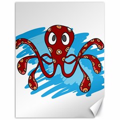 Octopus Sea Ocean Cartoon Animal Canvas 18  x 24  