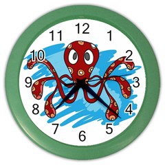 Octopus Sea Ocean Cartoon Animal Color Wall Clocks