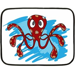 Octopus Sea Ocean Cartoon Animal Fleece Blanket (mini) by Celenk