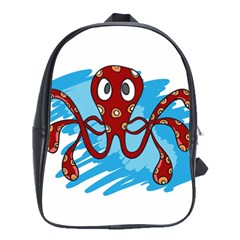 Octopus Sea Ocean Cartoon Animal School Bag (large) by Celenk