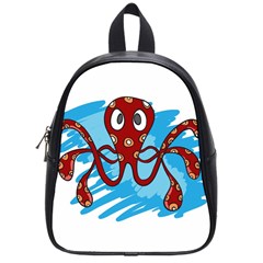 Octopus Sea Ocean Cartoon Animal School Bag (small) by Celenk