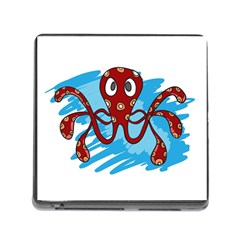 Octopus Sea Ocean Cartoon Animal Memory Card Reader (Square)