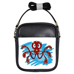 Octopus Sea Ocean Cartoon Animal Girls Sling Bags