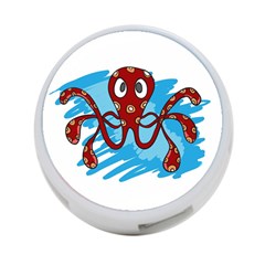 Octopus Sea Ocean Cartoon Animal 4-Port USB Hub (One Side)