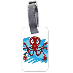 Octopus Sea Ocean Cartoon Animal Luggage Tags (one Side)  by Celenk