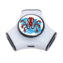 Octopus Sea Ocean Cartoon Animal 3-Port USB Hub