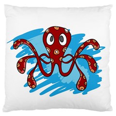 Octopus Sea Ocean Cartoon Animal Large Flano Cushion Case (One Side)