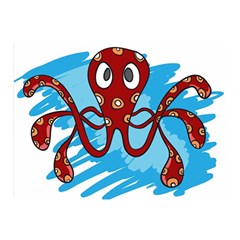 Octopus Sea Ocean Cartoon Animal Double Sided Flano Blanket (mini)  by Celenk