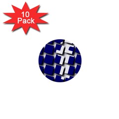 Facebook Social Media Network Blue 1  Mini Buttons (10 Pack)  by Celenk