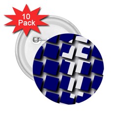 Facebook Social Media Network Blue 2 25  Buttons (10 Pack)  by Celenk