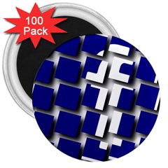 Facebook Social Media Network Blue 3  Magnets (100 Pack) by Celenk