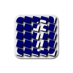 Facebook Social Media Network Blue Rubber Square Coaster (4 Pack)  by Celenk