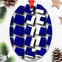 Facebook Social Media Network Blue Oval Ornament (two Sides) by Celenk