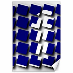 Facebook Social Media Network Blue Canvas 12  X 18   by Celenk