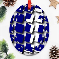 Facebook Social Media Network Blue Oval Filigree Ornament (two Sides) by Celenk