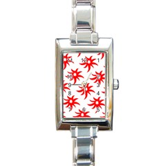 Star Figure Form Pattern Structure Rectangle Italian Charm Watch by Celenk