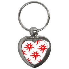 Star Figure Form Pattern Structure Key Chains (heart)  by Celenk