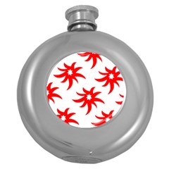 Star Figure Form Pattern Structure Round Hip Flask (5 Oz) by Celenk