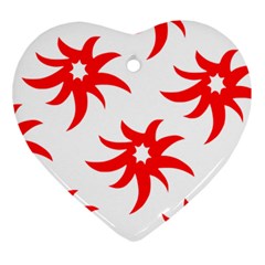 Star Figure Form Pattern Structure Heart Ornament (two Sides) by Celenk