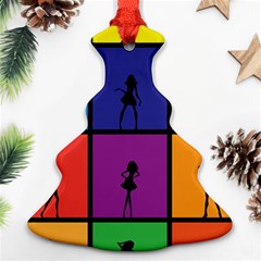 Girls Fashion Fashion Girl Young Christmas Tree Ornament (two Sides) by Celenk