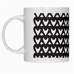 Heart Black Chain White White Mugs by Celenk