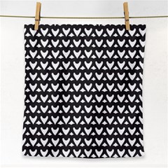 Heart Black Chain White Face Towel by Celenk