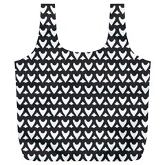 Heart Black Chain White Full Print Recycle Bags (l)  by Celenk