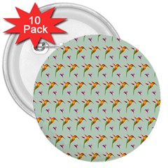 Birds Hummingbirds Wings 3  Buttons (10 Pack)  by Celenk