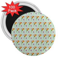 Birds Hummingbirds Wings 3  Magnets (100 Pack) by Celenk