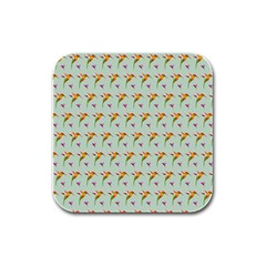 Birds Hummingbirds Wings Rubber Square Coaster (4 Pack)  by Celenk