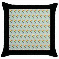 Birds Hummingbirds Wings Throw Pillow Case (black) by Celenk