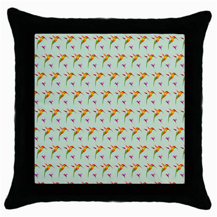 Birds Hummingbirds Wings Throw Pillow Case (Black)