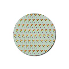 Birds Hummingbirds Wings Rubber Coaster (round)  by Celenk