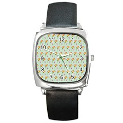 Birds Hummingbirds Wings Square Metal Watch by Celenk